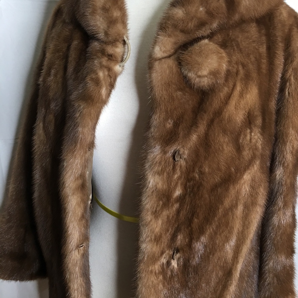 Vintage Brown Mink Fur Coat Jacket 1970s CUTTING CRAFTING FLAWS